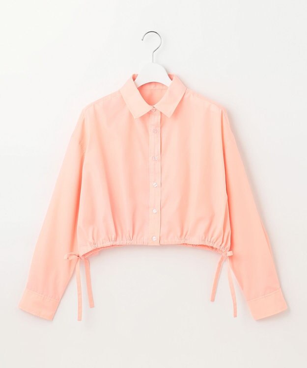 Feroux 【洗える】ショート丈ドロスト シャツ ピンク系