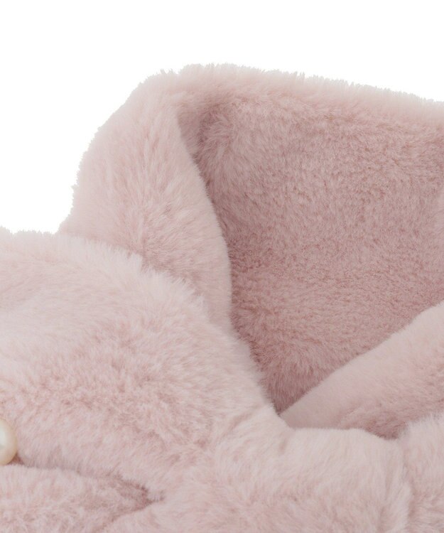 Maison de FLEUR パールリボン付きファーティペット Pink