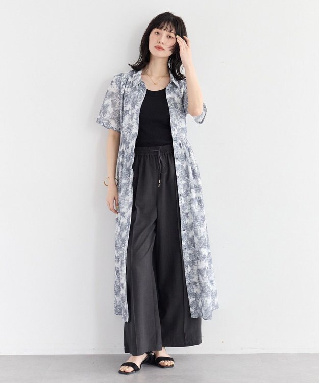 YECCA VECCA 【UVカット】サラサライージーワイドパンツ Charcoal Gray