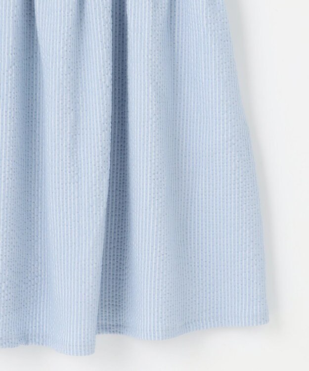 組曲 KIDS 【110-140㎝】サッカーストライプ ワンピース サックスブルー