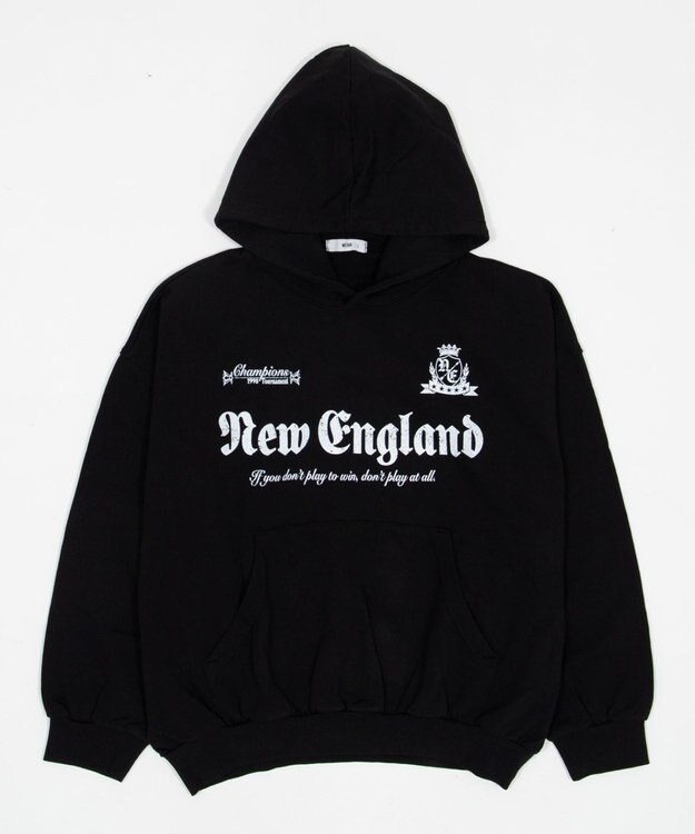 WEGO グラフィックバルーンクロップドプルパーカー ブラック