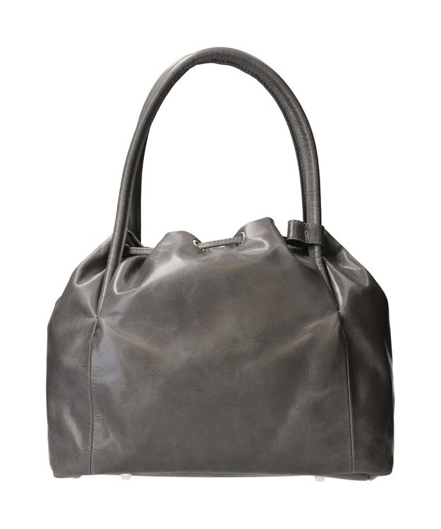 INTER-CHAUSSURES 【CHRISTIAN VILLA】レザー巾着ショルダーバッグ グレー