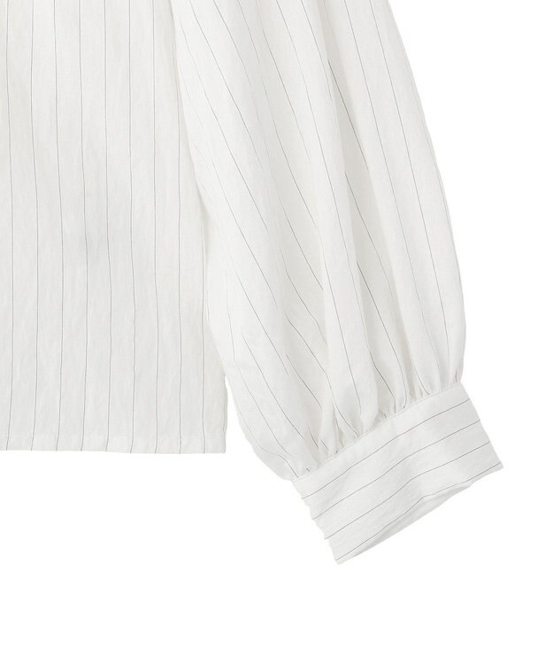 YECCA VECCA ストライプ柄ラッフルブラウス Stripe