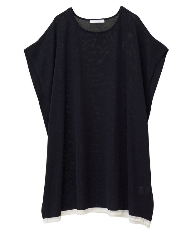 Green Parks 接触冷感ゆったりニットチュニック Black