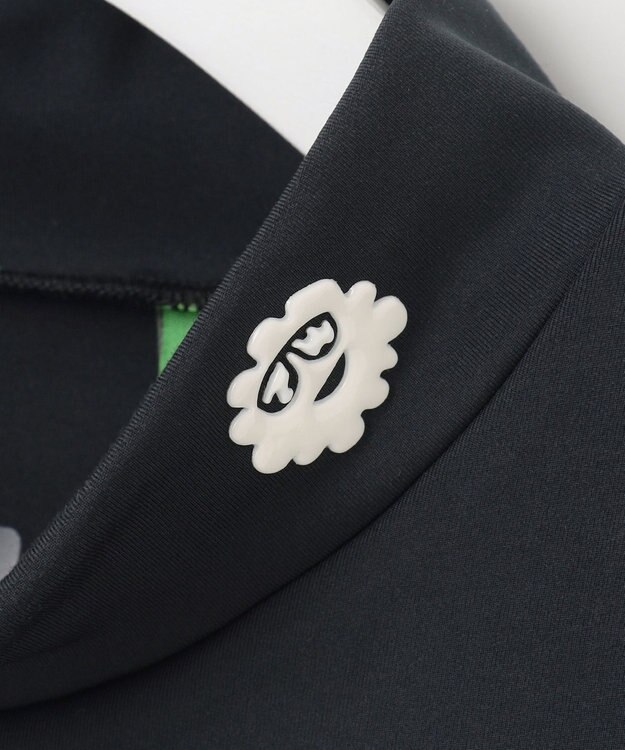 PW CIRCULUS 【MEN】【ストレッチ】ロゴ モックネック シャツ ブラック