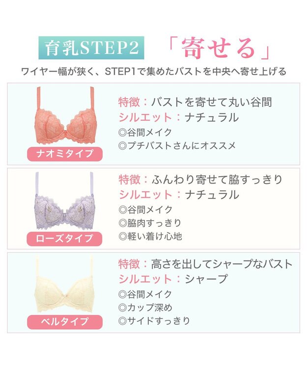 BRADELIS New York 【BRADELIS New York】ナオミステップ2ブラ23S2 バストを寄せて丸い女性らしい谷間をつくる補正ブラ シルバーグレー