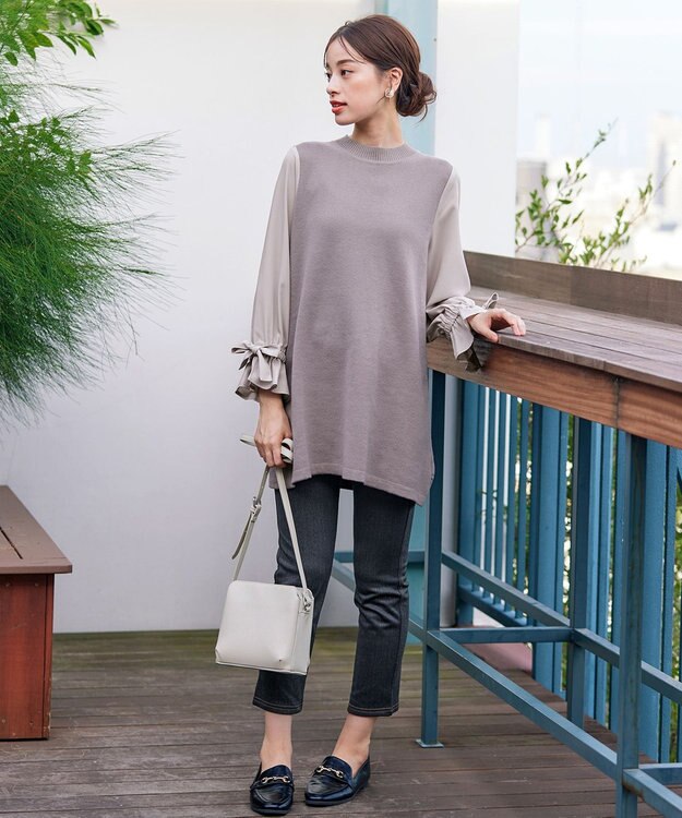 Tiaclasse 【洗える】デニムライク起毛ストレッチ ブラック