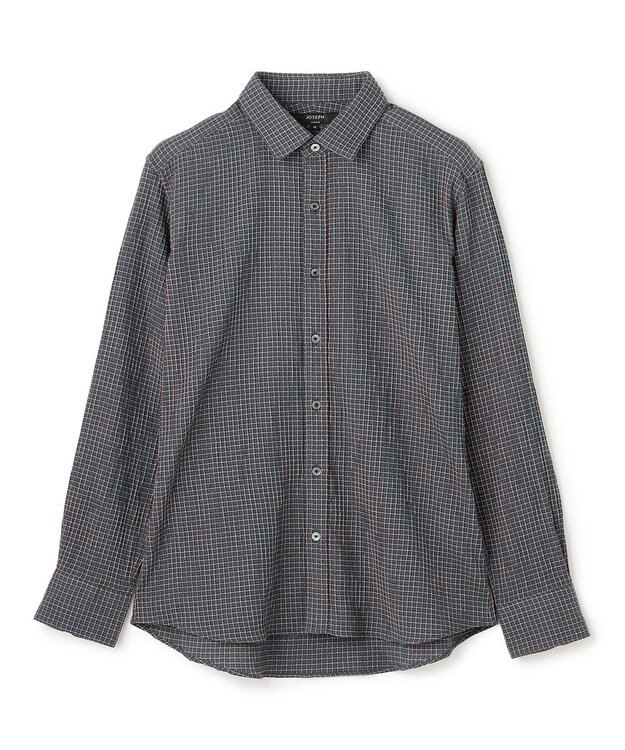 JOSEPH HOMME 新素材【ドライタッチ/ストレッチ】ドライコットンドビー　レギュラーカラーシャツ ネイビー系