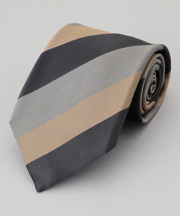 GOTAIRIKU GOTAIRIKU別注【日本製】シルク ネクタイ_ストライプ ダークブラウン系1