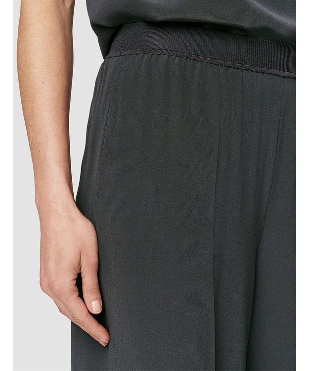 JOSEPH クレープ  ド  ソワ　ワイドトラウザーズ Slate