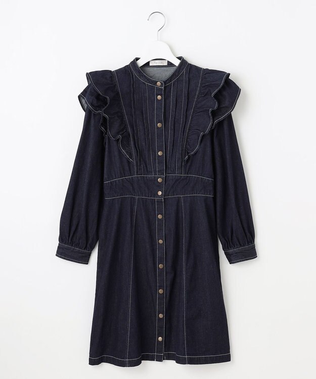 Feroux デニムミディ ワンピース ネイビー系
