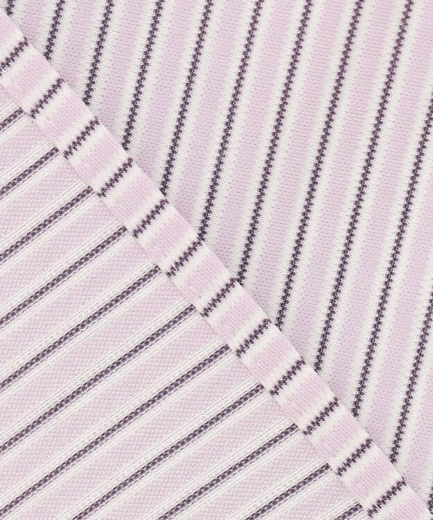 J.PRESS LADIES L ストライプジャージー カットソー ふじ色系1