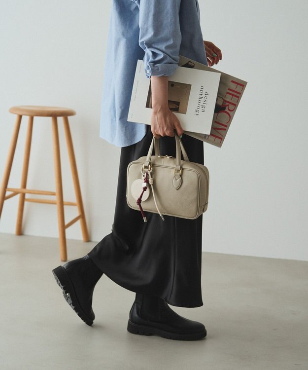 russet 【2025AW新作】シュリンクレザー2WAYミニボストンバッグ(CE-1581) GrayBeige