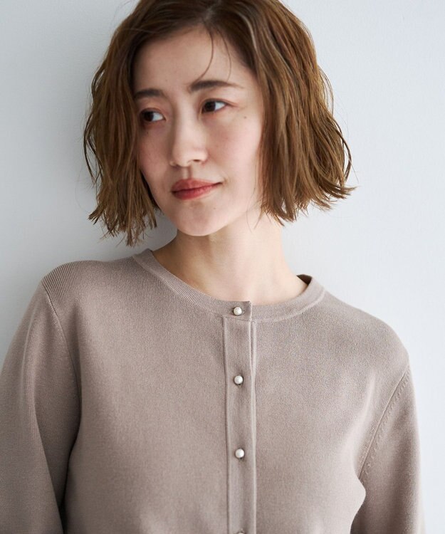 YECCA VECCA 2way袖リボンカーディガン Gray Beige