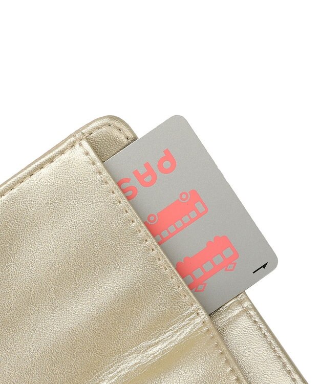 style code 【MERCURYDUO/マーキュリーデュオ】メタリッククラック調型押し　三つ折りミニ財布 ゴールド