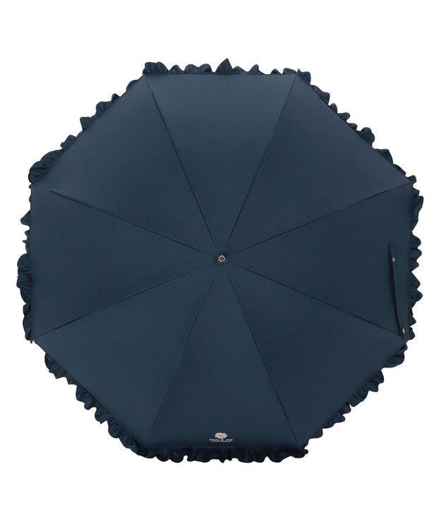 MOONBAT 【ポール & ジョー（PAUL & JOE ACCESSOIRES）】晴雨兼用日傘　スカラフリル×クリザンテーム刺繍 ネイビーブルー