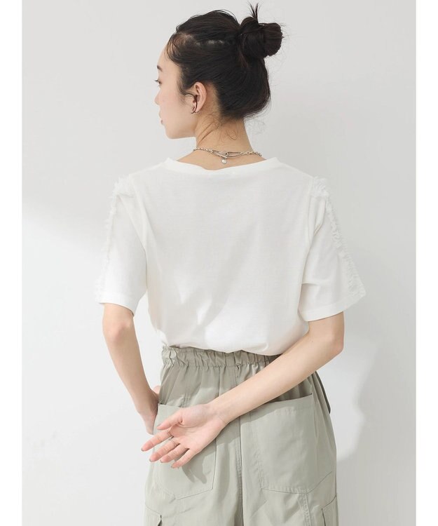 earth music&ecology チュールフリルプルオーバー Ivory