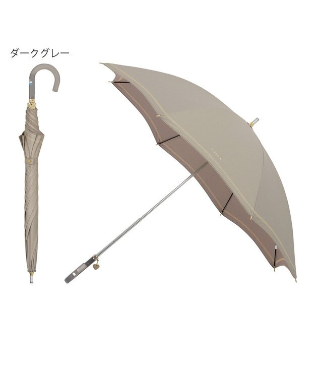 MOONBAT 【フルラ （FURLA）】晴雨兼用日傘　ジッパー刺繍 ダークグレー