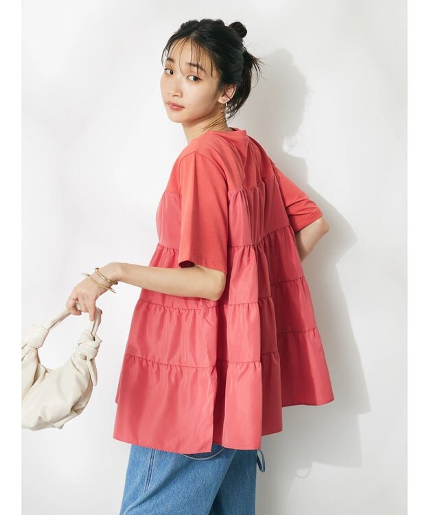 CRAFT STANDARD BOUTIQUE 異素材ティアードカットチュニック Orange