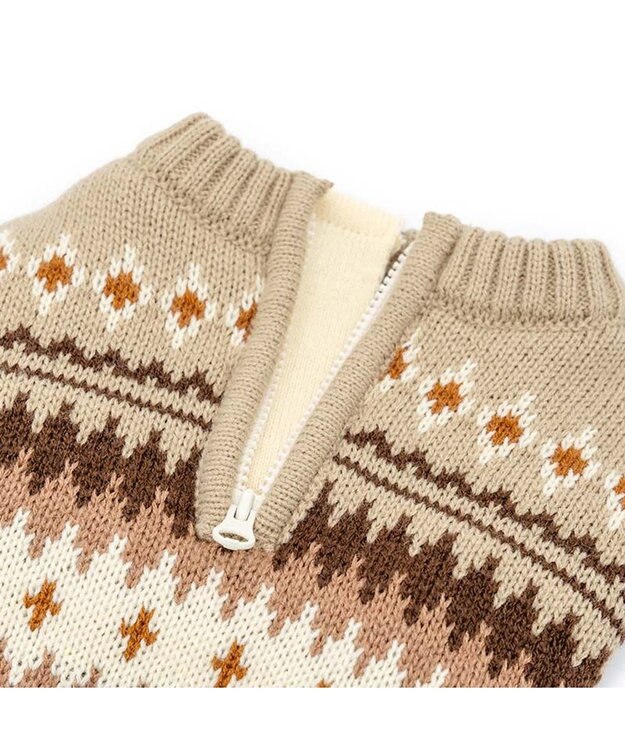 PET PARADISE ペットパラダイス ハーフジップアップ ニット 《モカ》 中型犬 大型犬 モカ