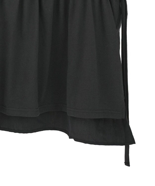 CRAFT STANDARD BOUTIQUE 布帛ウエストギャザー切替チュニック Black