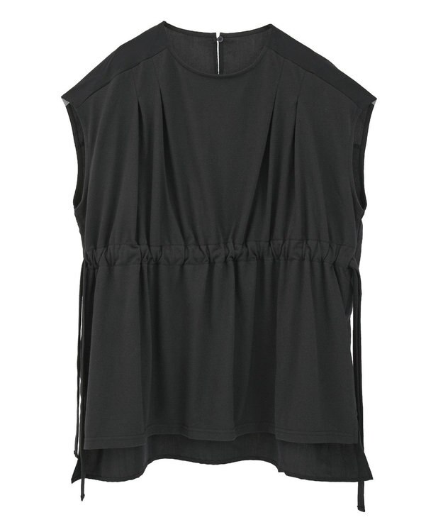 CRAFT STANDARD BOUTIQUE 布帛ウエストギャザー切替チュニック Black