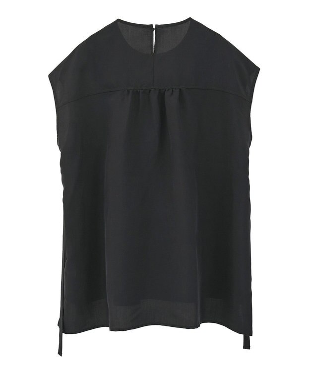 CRAFT STANDARD BOUTIQUE 布帛ウエストギャザー切替チュニック Black