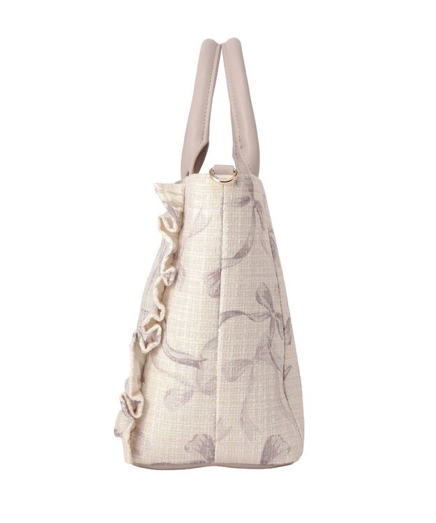 Maison de FLEUR ツイードリボンプリント2WayバッグM Pink