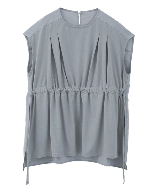 CRAFT STANDARD BOUTIQUE 布帛ウエストギャザー切替チュニック Blue Green