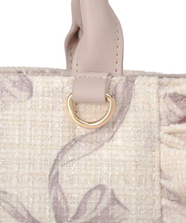 Maison de FLEUR ツイードリボンプリント2WayバッグM Pink