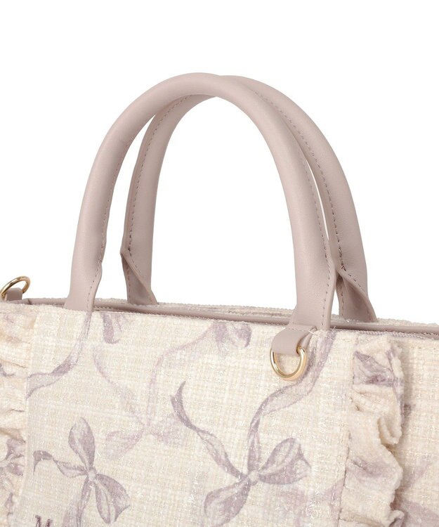 Maison de FLEUR ツイードリボンプリント2WayバッグM Pink