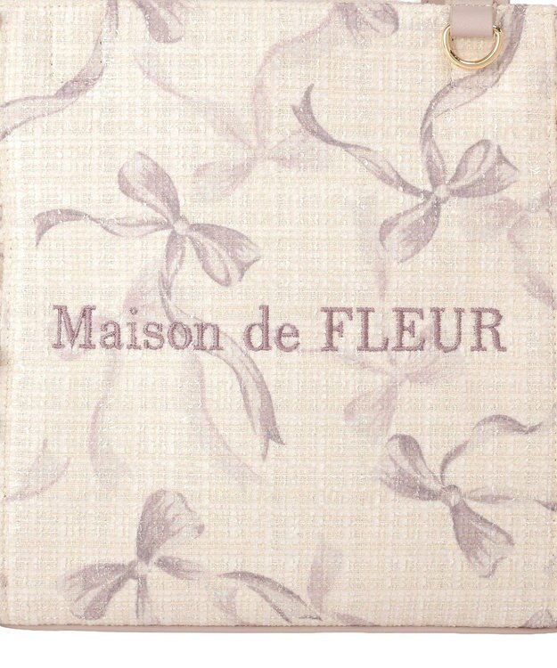 Maison de FLEUR ツイードリボンプリント2WayバッグM Pink