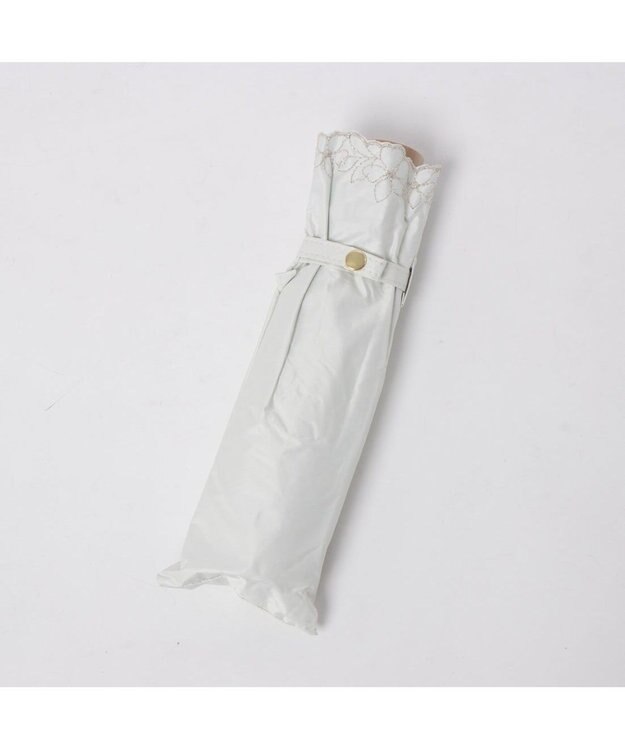 UNBILLION カシュネ cachenez /【晴雨兼用　日傘　UVカット率・遮光率100％生地使用 】PU超軽量プチフラワー刺繍カーボンミニ折りたたみ傘 ホワイト