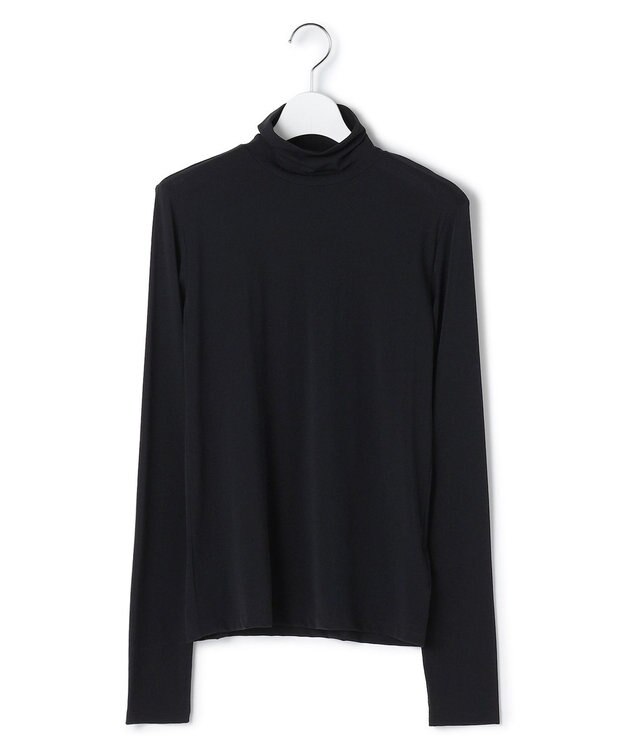 ICB 【洗える】 パウダリーチュール ハイネックトップス ブラック系