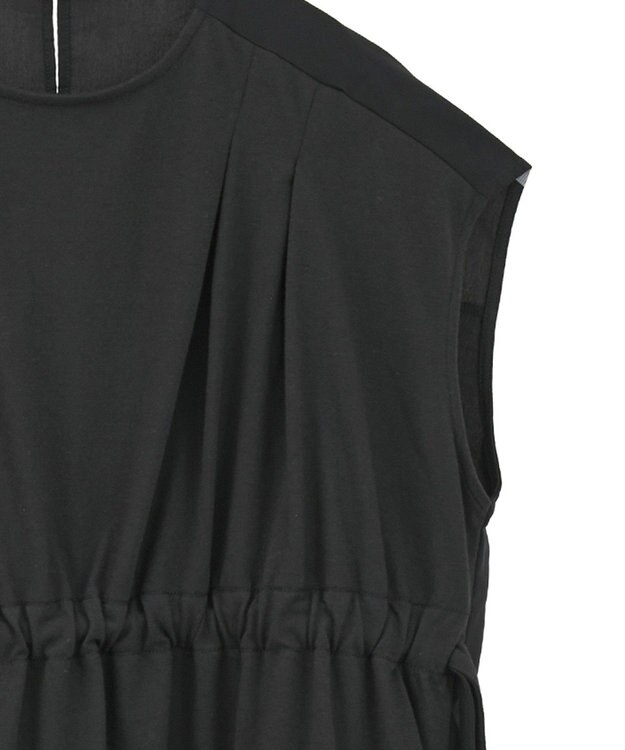 CRAFT STANDARD BOUTIQUE 布帛ウエストギャザー切替チュニック Black