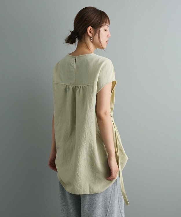 CRAFT STANDARD BOUTIQUE 布帛ウエストギャザー切替チュニック Lime Green