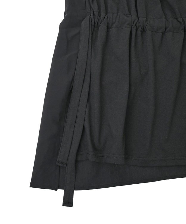 CRAFT STANDARD BOUTIQUE 布帛ウエストギャザー切替チュニック Black