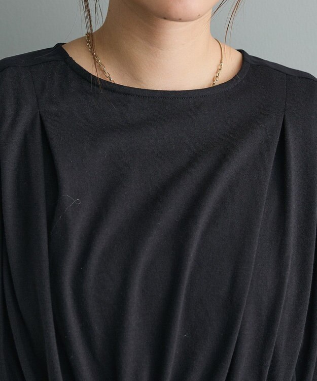 CRAFT STANDARD BOUTIQUE 布帛ウエストギャザー切替チュニック Black