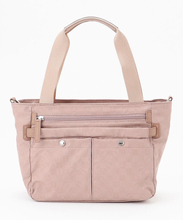 LA BAGAGERIE モノグラム　スクエアナイロントート ピンク