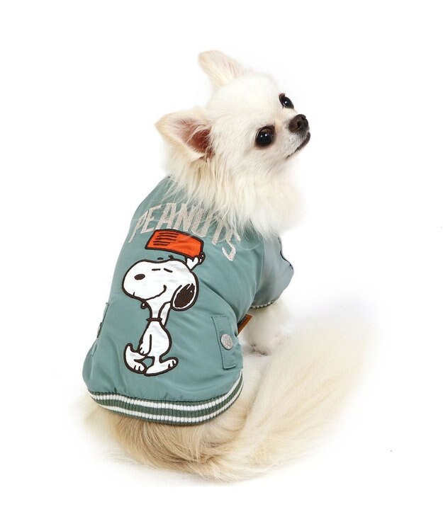 PET PARADISE スヌーピー 遠赤外線 スカジャン 《オリーブグリーン》 小型犬 オリーブグリーン
