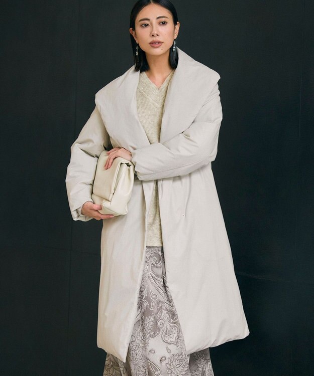 ICB 【撥水加工】ADS ダウン ショールカラーロングコート トープ系