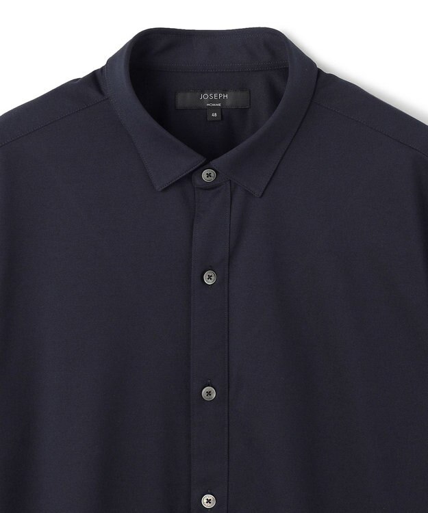 JOSEPH HOMME ＜新色追加＞【ストレッチ】ハイゲージコットンジャージー 　レギュラーカラーシャツ 【新色】ネイビー系