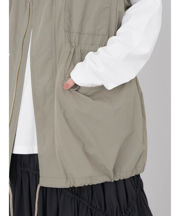 earth music&ecology ドロストコードジレ Khaki