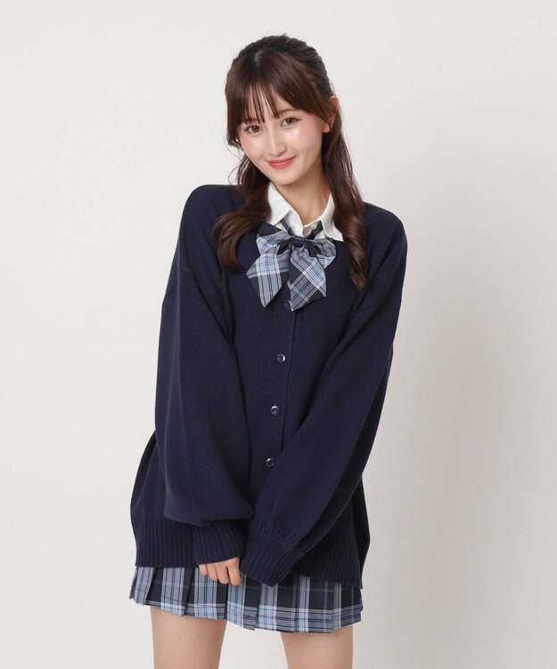 WEGO 【SCHOOLITEM】ニットカーディガン ネイビー