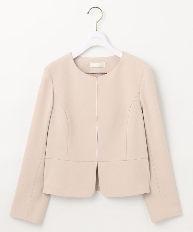 ANY SIS L 【UVカット / 接触冷感 / 吸水速乾】スマートビューティストレッチ ショートノーカラージャケット ライトベージュ