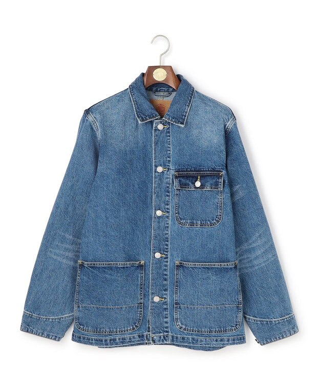 J.PRESS MEN ヴィンテージライク デニム カバーオール サックスブルー系