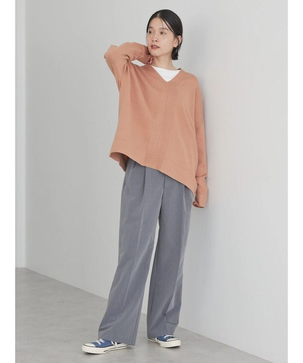 AMERICAN HOLIC バイパチＶネックニットプルオーバー Pink Beige