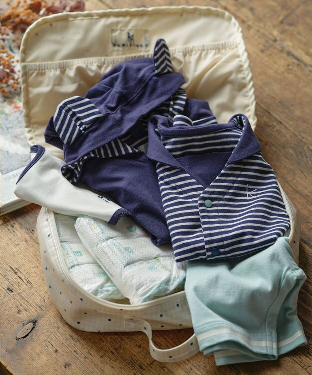 組曲 KIDS gingham K heart トラベルバッグM ベージュ系5