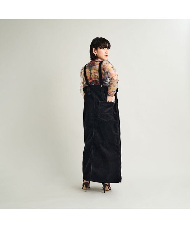 woadblue 【157】DECK OVERALL SKIRT デッキオーバーオールスカート BLACK