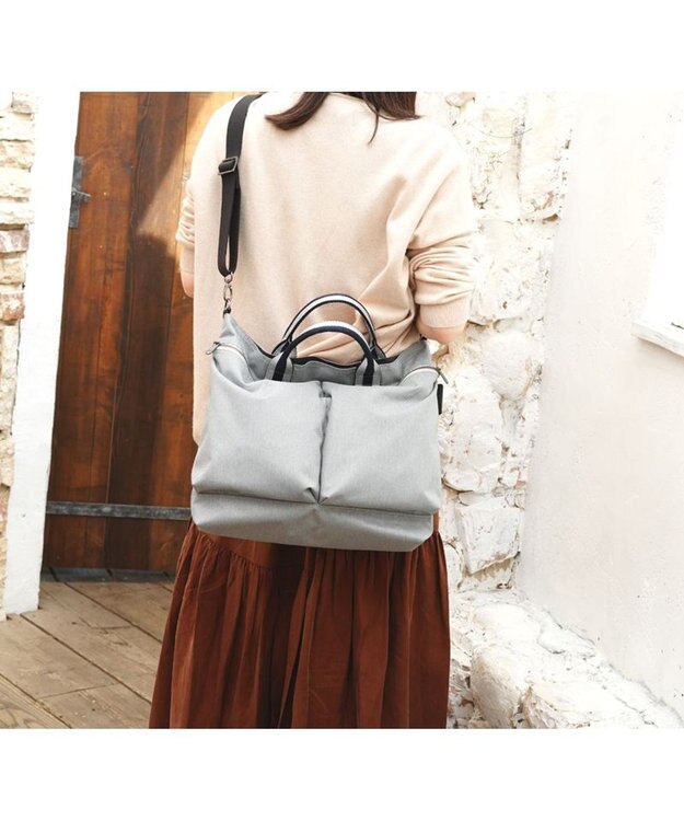 Regalo Felice 【A4サイズが入る / 色落ちしないデニム調生地】ヘルメットバッグ / REGALO LGY(ライトグレー)